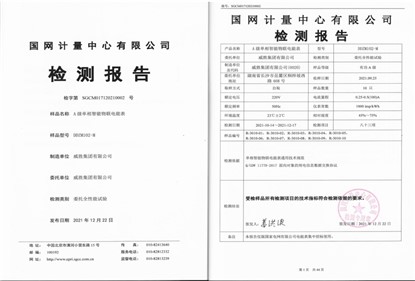 新年伊始，雙喜臨門！威勝集團單相智能物聯電能通過國網計量中心全性能檢測認證及榮獲2021年度中國儀器儀表學會科技進步一等獎！