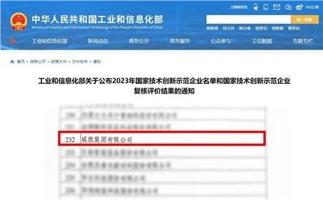 喜訊|威勝集團成功通過“國家技術創新示范企業”的復核