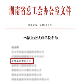 幸福威勝|威勝榮獲“湖南省幸福企業(yè)試點單位”